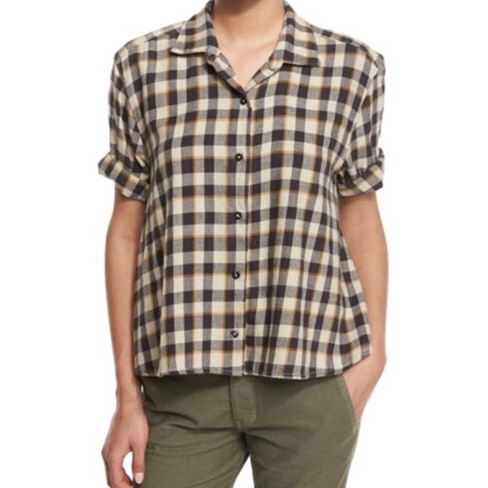 The Great The Bias Short-Sleeve Shirt Plaid